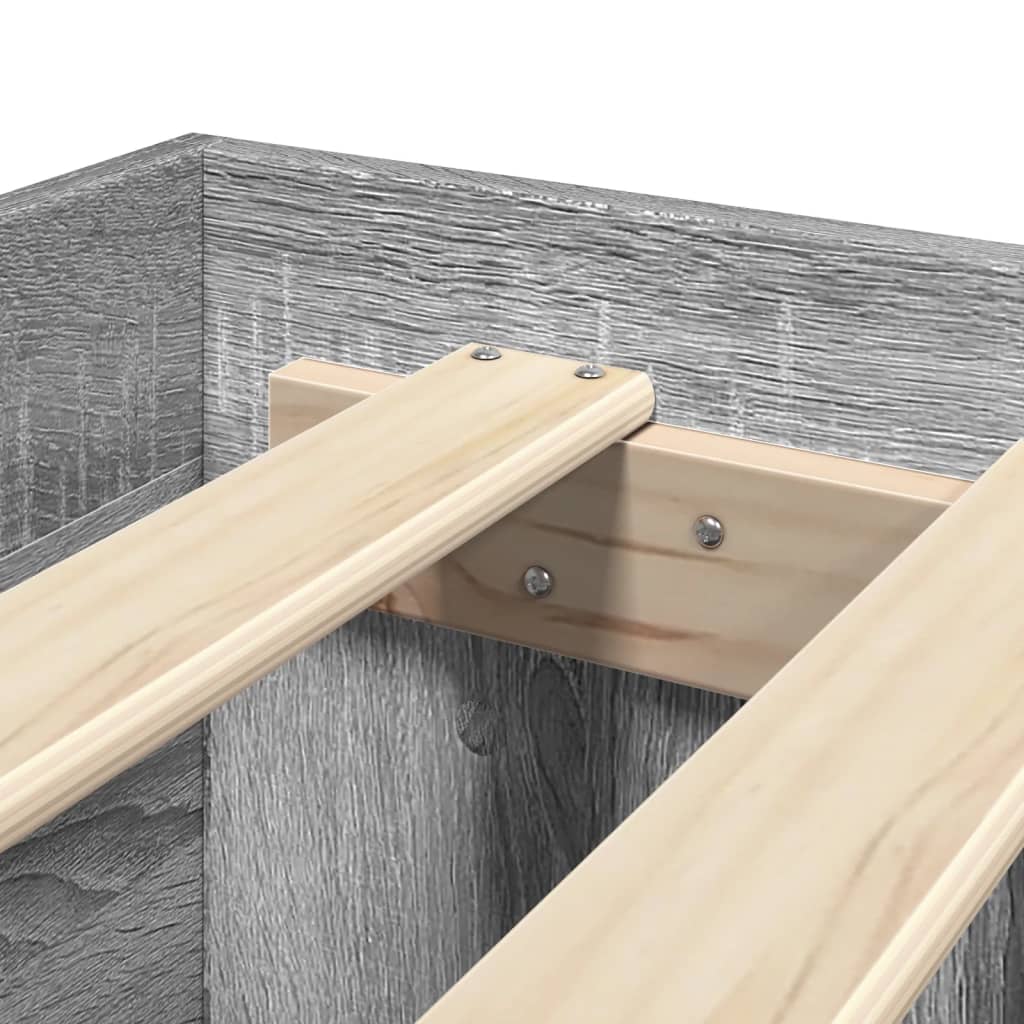 Bettgestell ohne Matratze Grau Sonoma 160x200 cm Holzwerkstoff