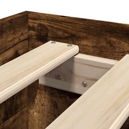 Bettgestell ohne Matratze Räuchereiche 100x200 cm Holzwerkstoff