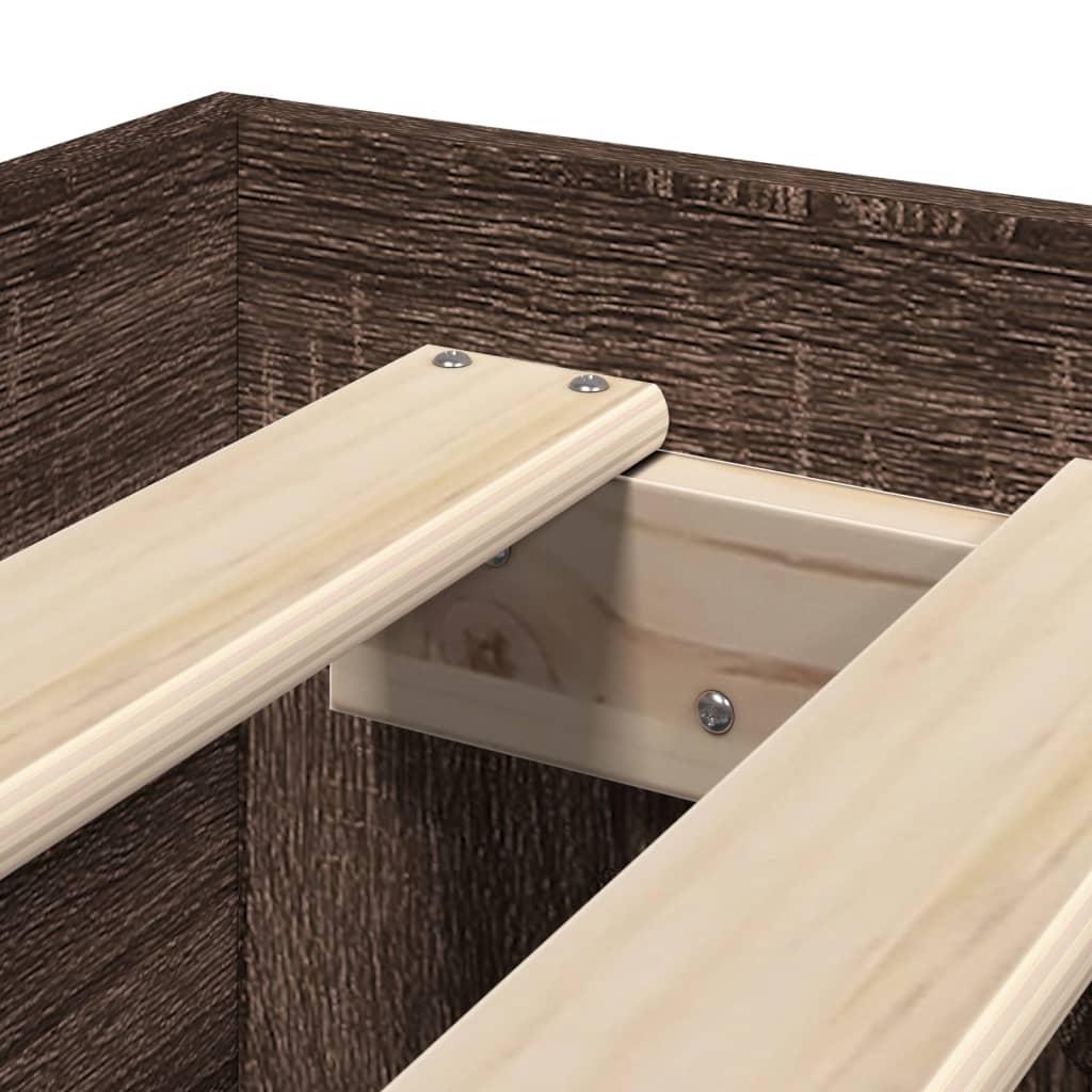 Bettgestell ohne Matratze Braun Eiche 100x200 cm Holzwerkstoff