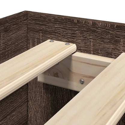 Bettgestell ohne Matratze Braun Eiche 100x200 cm Holzwerkstoff