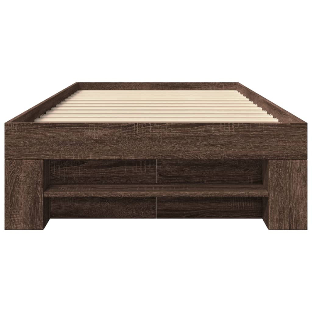 Bettgestell ohne Matratze Braun Eiche 75x190 cm Holzwerkstoff