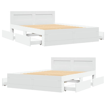 Bettgestell mit Kopfteil ohne Matratze Weiß 120x200 cm