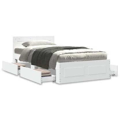 Bettgestell mit Kopfteil ohne Matratze Weiß 75x190 cm