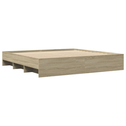 Bettgestell ohne Matratze Sonoma-Eiche 200x200 cm Holzwerkstoff