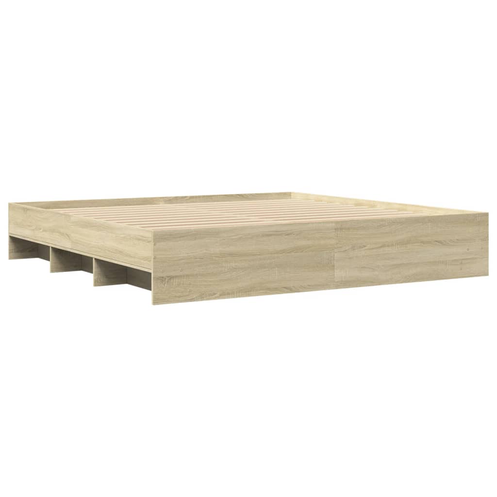 Bettgestell ohne Matratze Sonoma-Eiche 200x200 cm Holzwerkstoff
