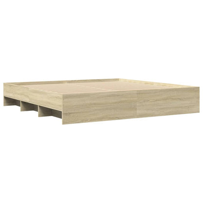 Bettgestell ohne Matratze Sonoma-Eiche 200x200 cm Holzwerkstoff