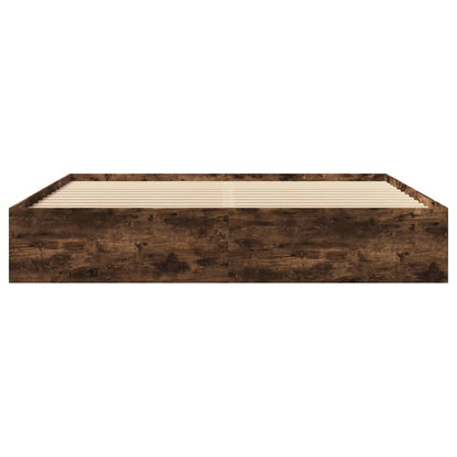 Bettgestell ohne Matratze Räuchereiche 200x200 cm Holzwerkstoff