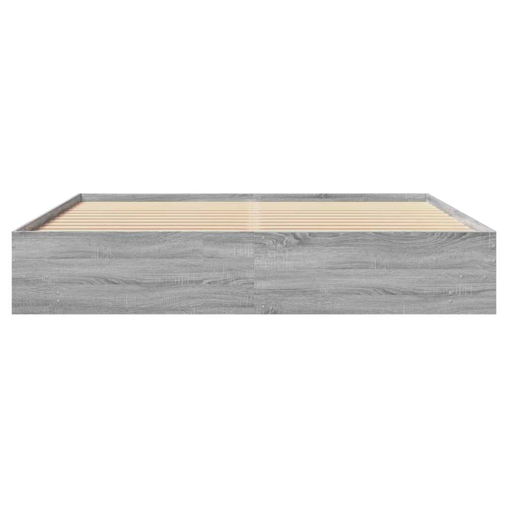 Bettgestell ohne Matratze Grau Sonoma 180x200 cm Holzwerkstoff