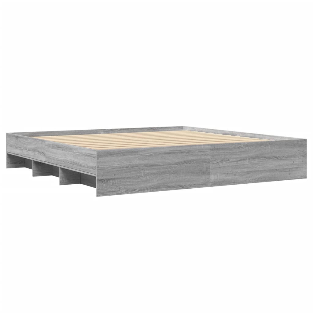 Bettgestell ohne Matratze Grau Sonoma 180x200 cm Holzwerkstoff