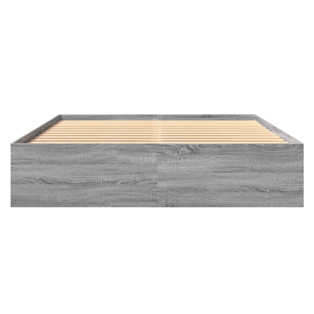 Bettgestell ohne Matratze Grau Sonoma 160x200 cm Holzwerkstoff
