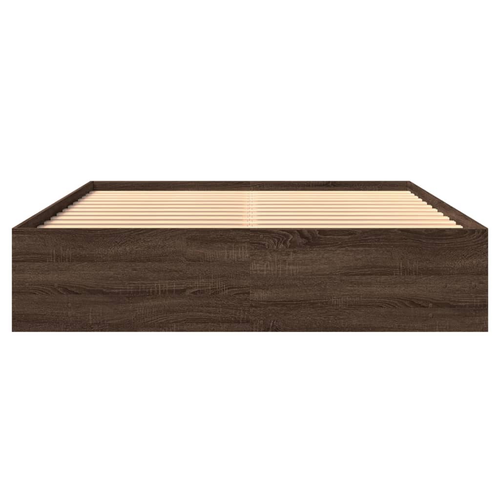 Bettgestell ohne Matratze Braun Eiche 150x200 cm Holzwerkstoff
