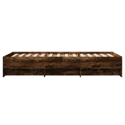 Bettgestell ohne Matratze Räuchereiche 100x200 cm Holzwerkstoff