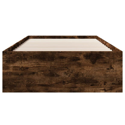 Bettgestell ohne Matratze Räuchereiche 75x190 cm Holzwerkstoff