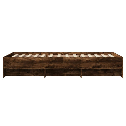 Bettgestell ohne Matratze Räuchereiche 75x190 cm Holzwerkstoff