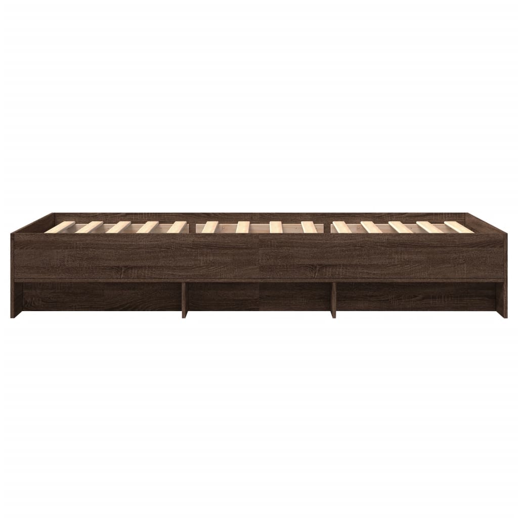 Bettgestell ohne Matratze Braun Eiche 75x190 cm Holzwerkstoff