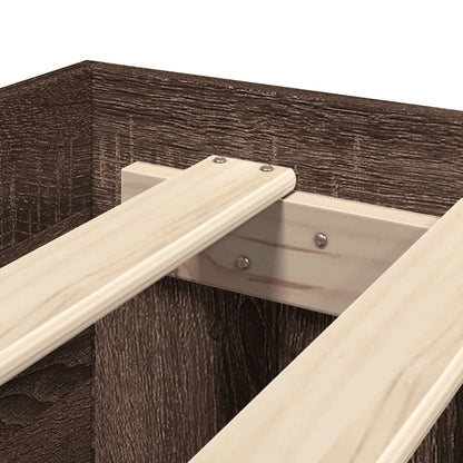 Bettgestell ohne Matratze Braun Eiche 75x190 cm Holzwerkstoff