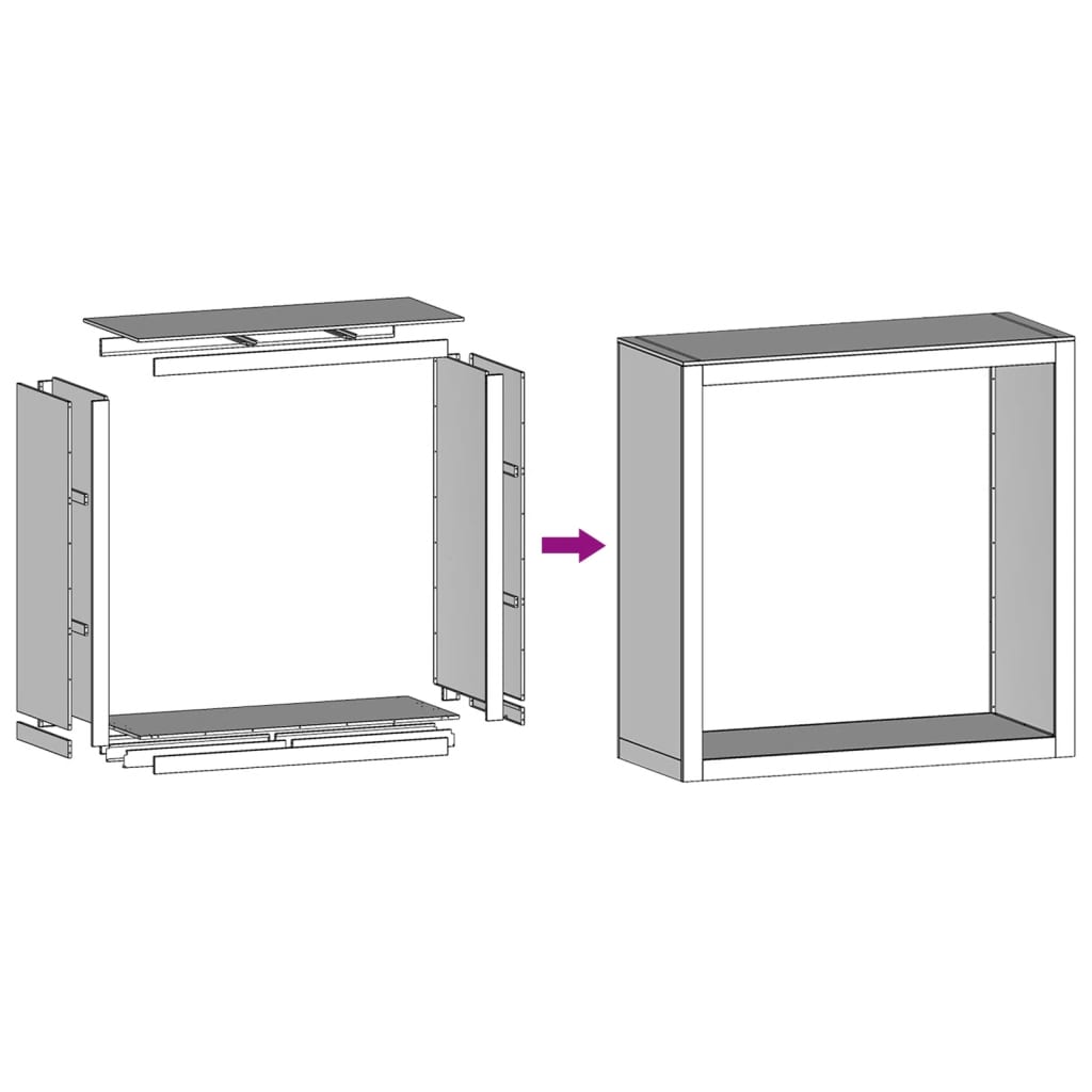 Brennholzregal 100x40x100 cm Verzinkter Stahl