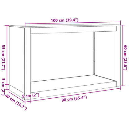 Brennholzregal Schwarz 100x40x60 cm Stahl