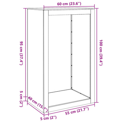 Brennholzregal Weiß 60x40x100 cm Stahl