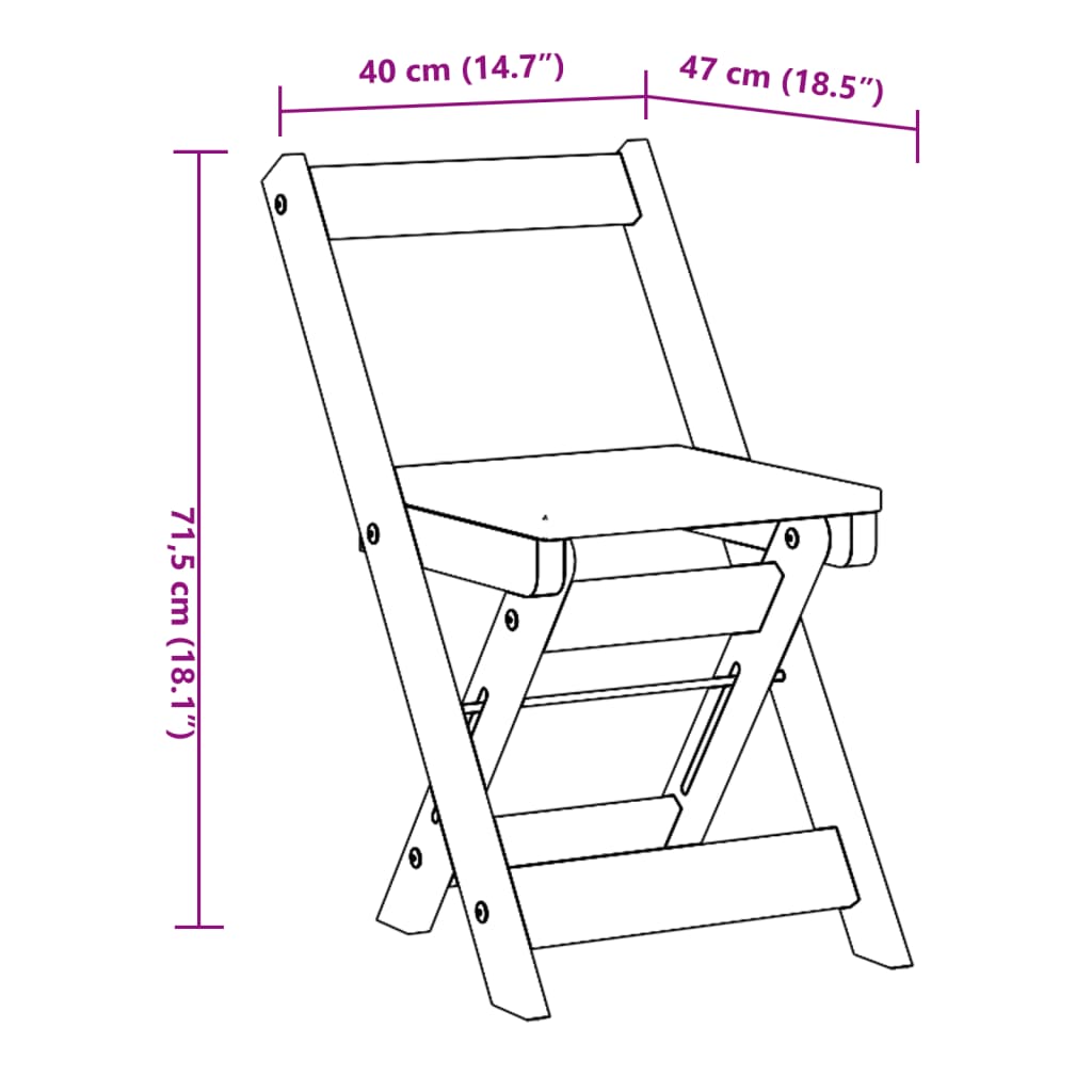 Esszimmerstühle Klappbar 4 Stk. Corona Grau Massivholz Kiefer