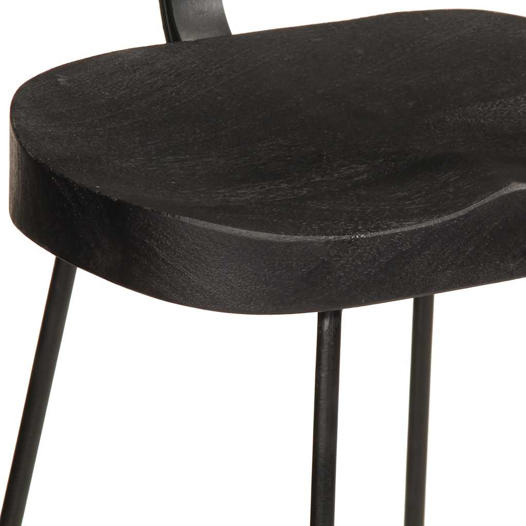 Barhocker 2 Stk. Schwarz 49x43x103 cm Mango Massivholz