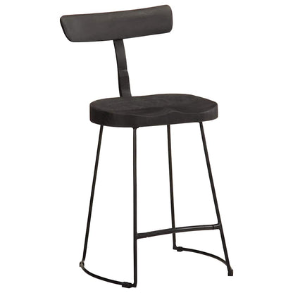 Barhocker 2 Stk. Schwarz 49x43x79 cm Mango Massivholz