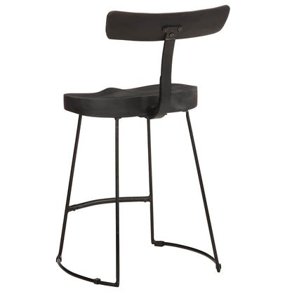 Barhocker 2 Stk. Schwarz 49x43x79 cm Mango Massivholz