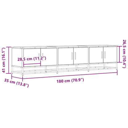 TV-Schrank Braun Eichen-Optik 180x35x41 cm Holzwerkstoff