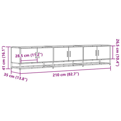 TV-Schrank Schwarz 210x35x41 cm Holzwerkstoff