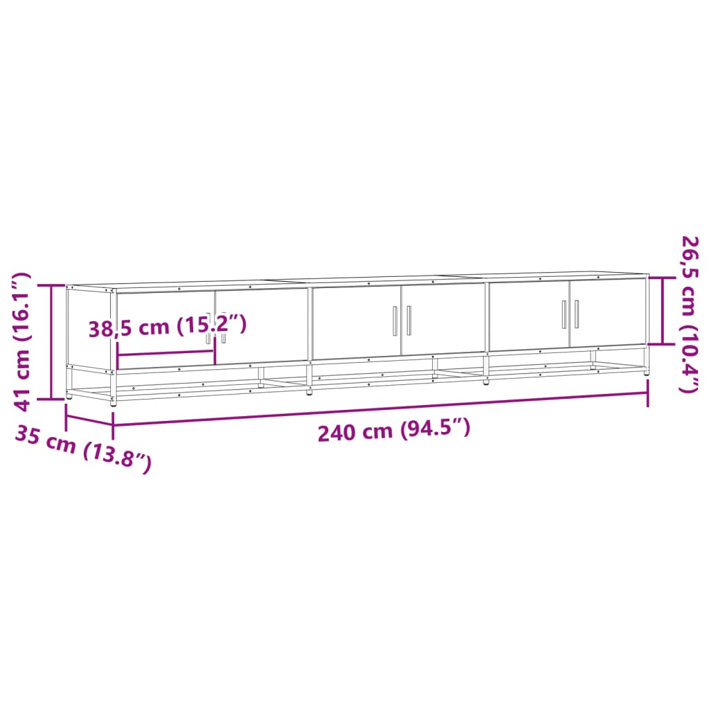 TV-Schrank Räuchereiche 240x35x41 cm Holzwerkstoff