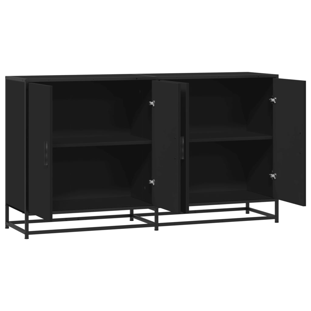 Sideboard Schwarz 134x35x76 cm Holzwerkstoff