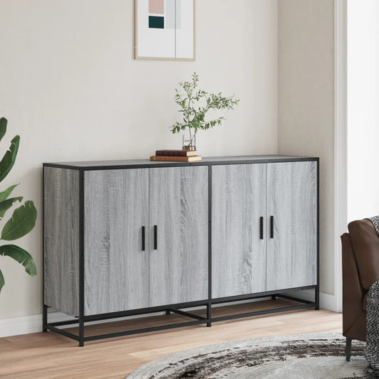 Sideboard Grau Sonoma 134x35x76 cm Holzwerkstoff