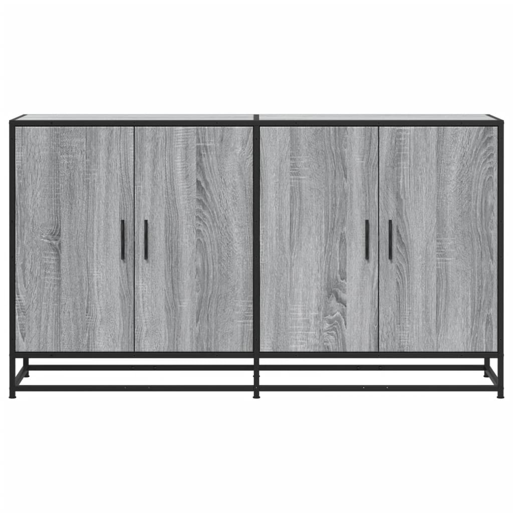 Sideboard Grau Sonoma 134x35x76 cm Holzwerkstoff
