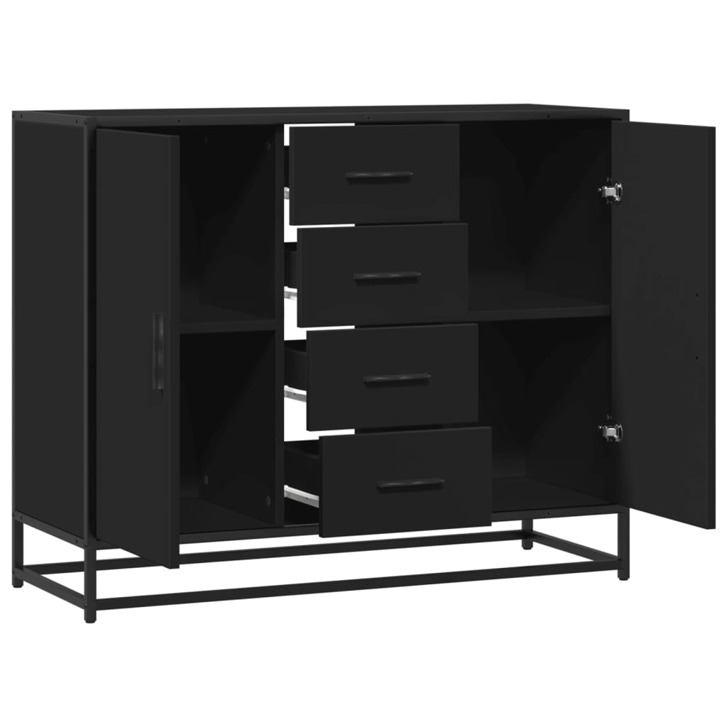 Sideboard Schwarz 92x35x76 cm Holzwerkstoff