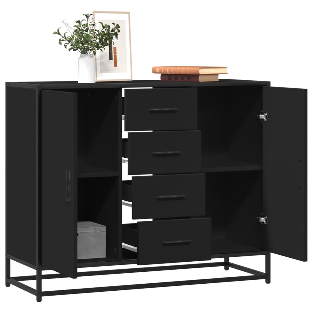 Sideboard Schwarz 92x35x76 cm Holzwerkstoff