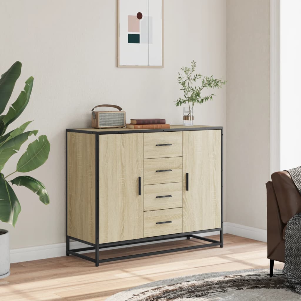 Sideboard Sonoma-Eiche 92x35x76 cm Holzwerkstoff