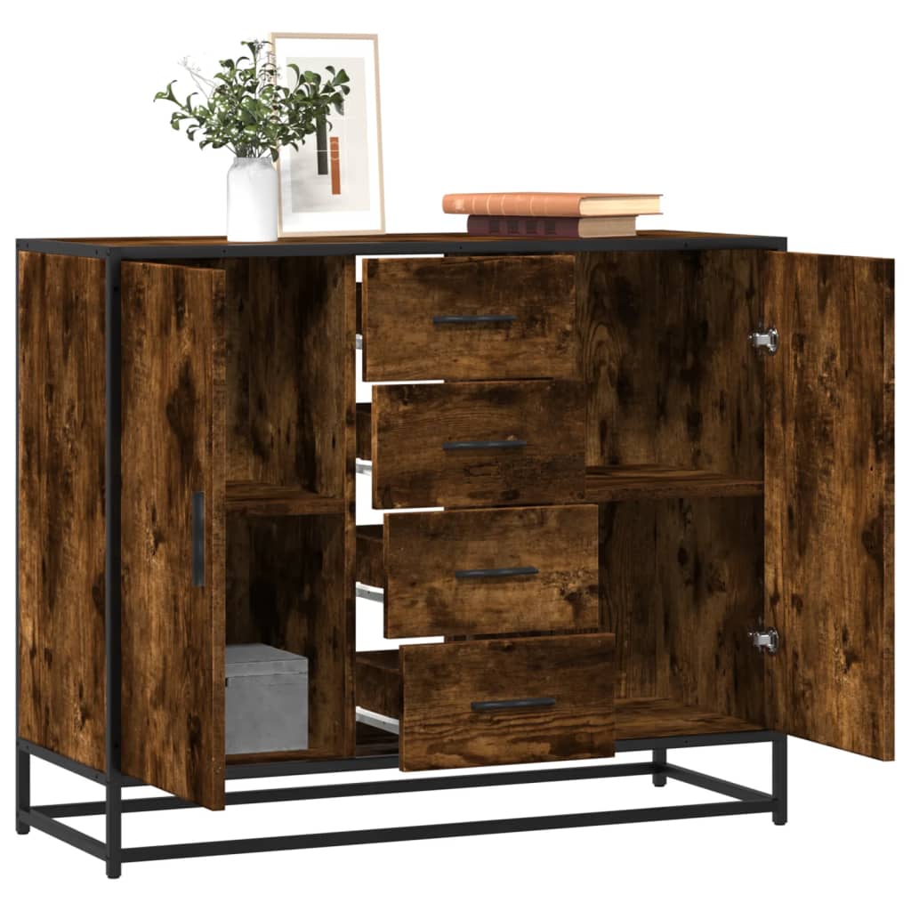 Sideboard Räuchereiche 92x35x76 cm Holzwerkstoff