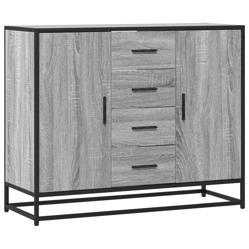 Sideboard Grau Sonoma 92x35x76 cm Holzwerkstoff