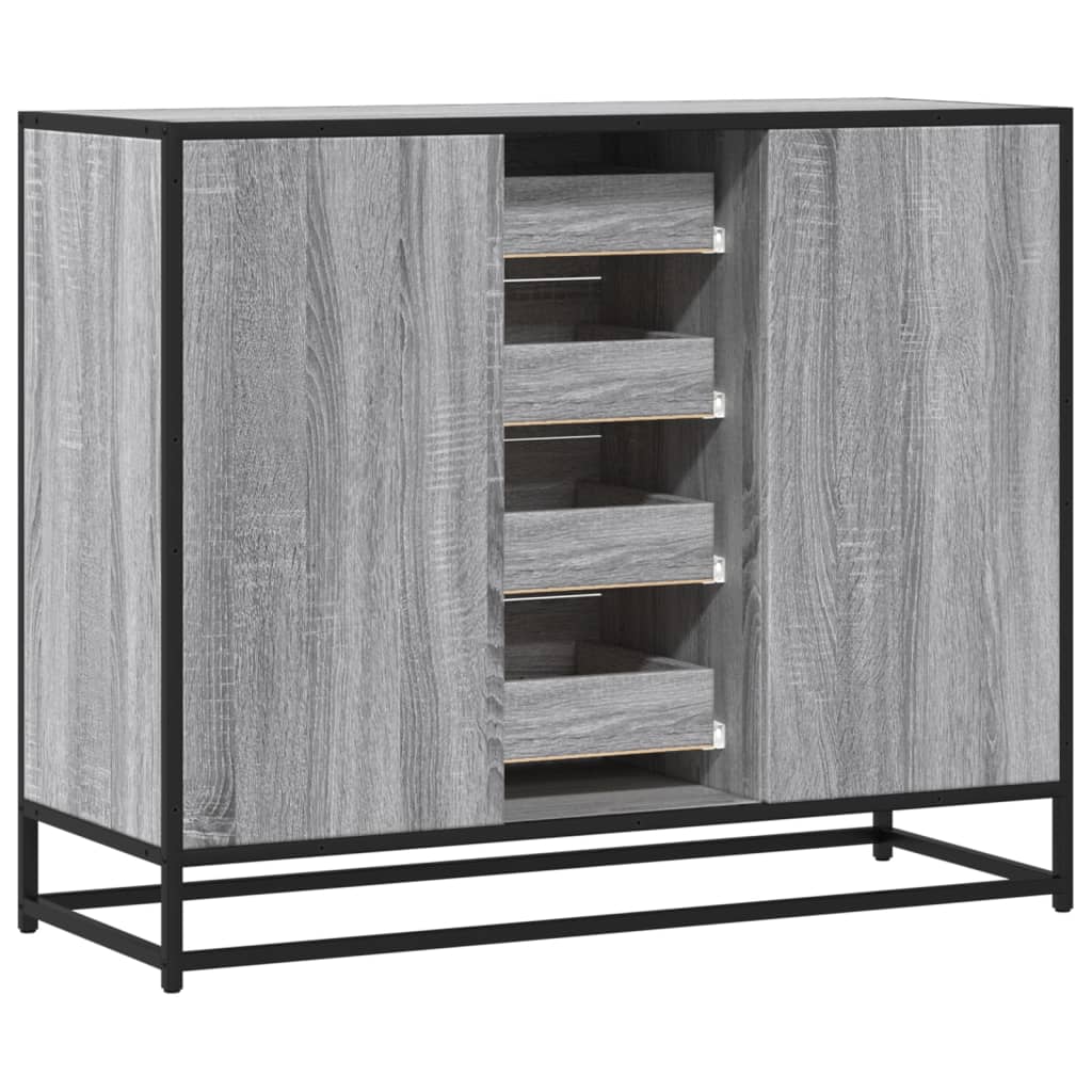 Sideboard Grau Sonoma 92x35x76 cm Holzwerkstoff