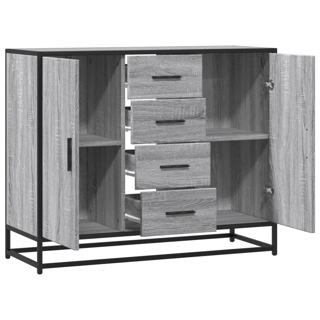 Sideboard Grau Sonoma 92x35x76 cm Holzwerkstoff