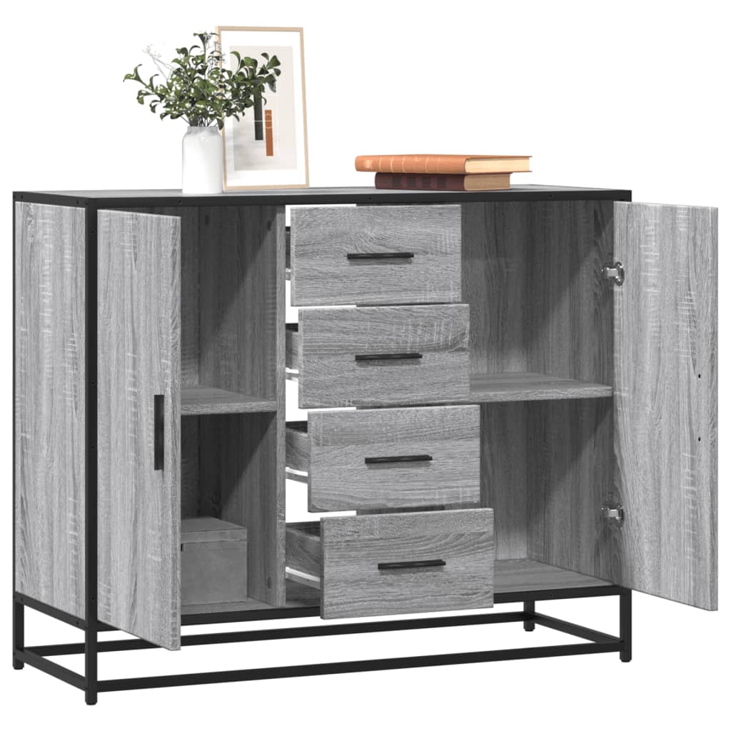 Sideboard Grau Sonoma 92x35x76 cm Holzwerkstoff