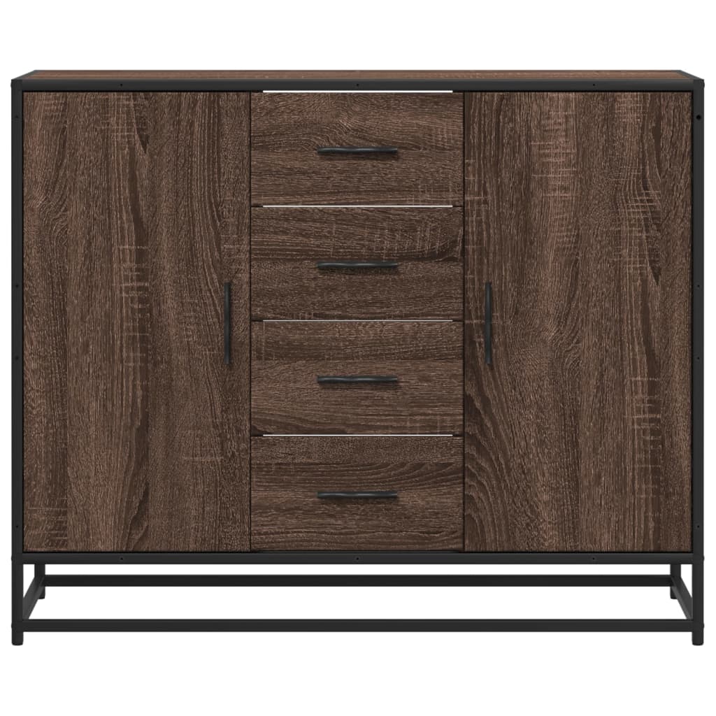 Sideboard Braun Eichen-Optik 92x35x76 cm Holzwerkstoff