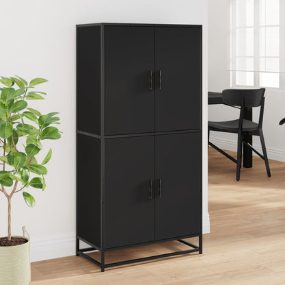 Highboard Schwarz 68x35x139 cm Holzwerkstoff