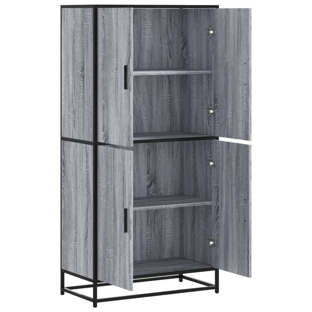 Highboard Grau Sonoma 68x35x139 cm Holzwerkstoff