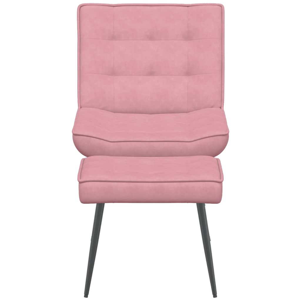 Relaxsessel mit Hocker Rosa Samt