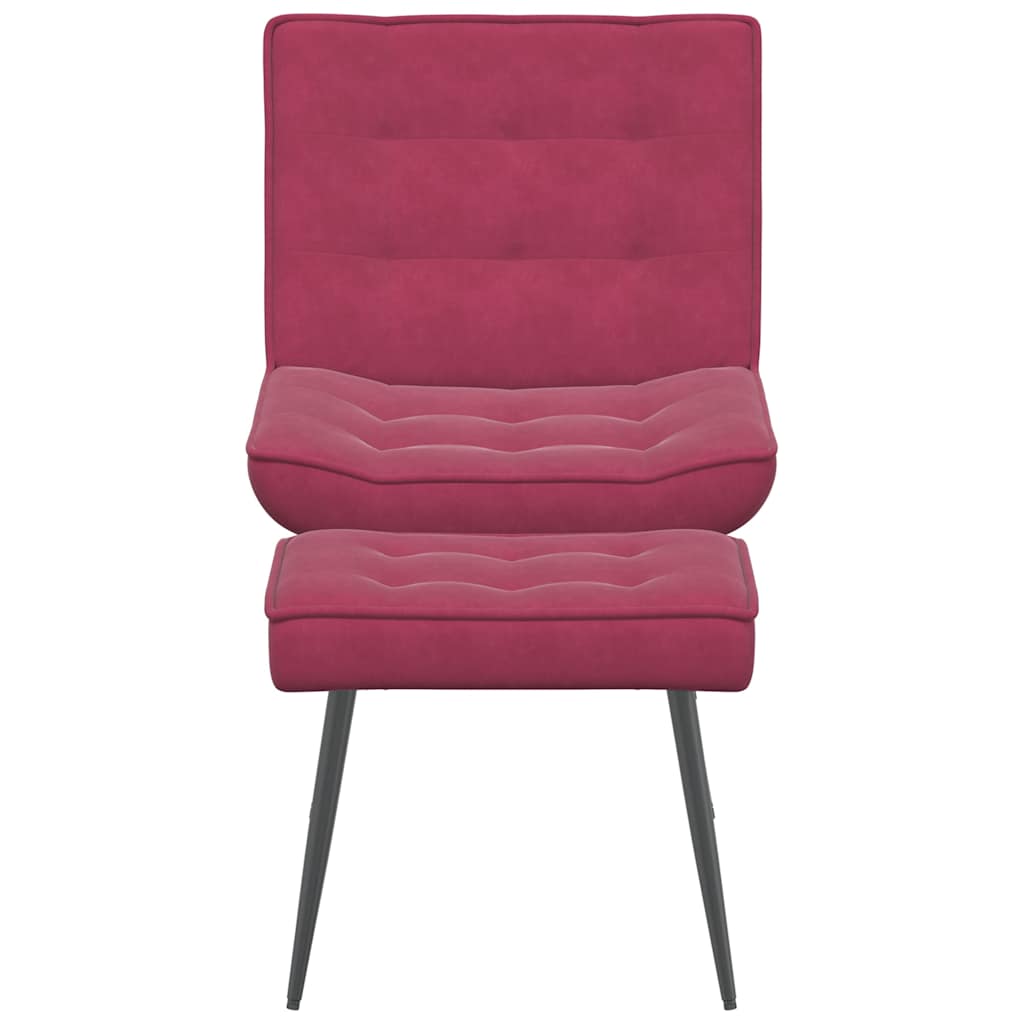 Relaxsessel mit Hocker Weinrot Samt