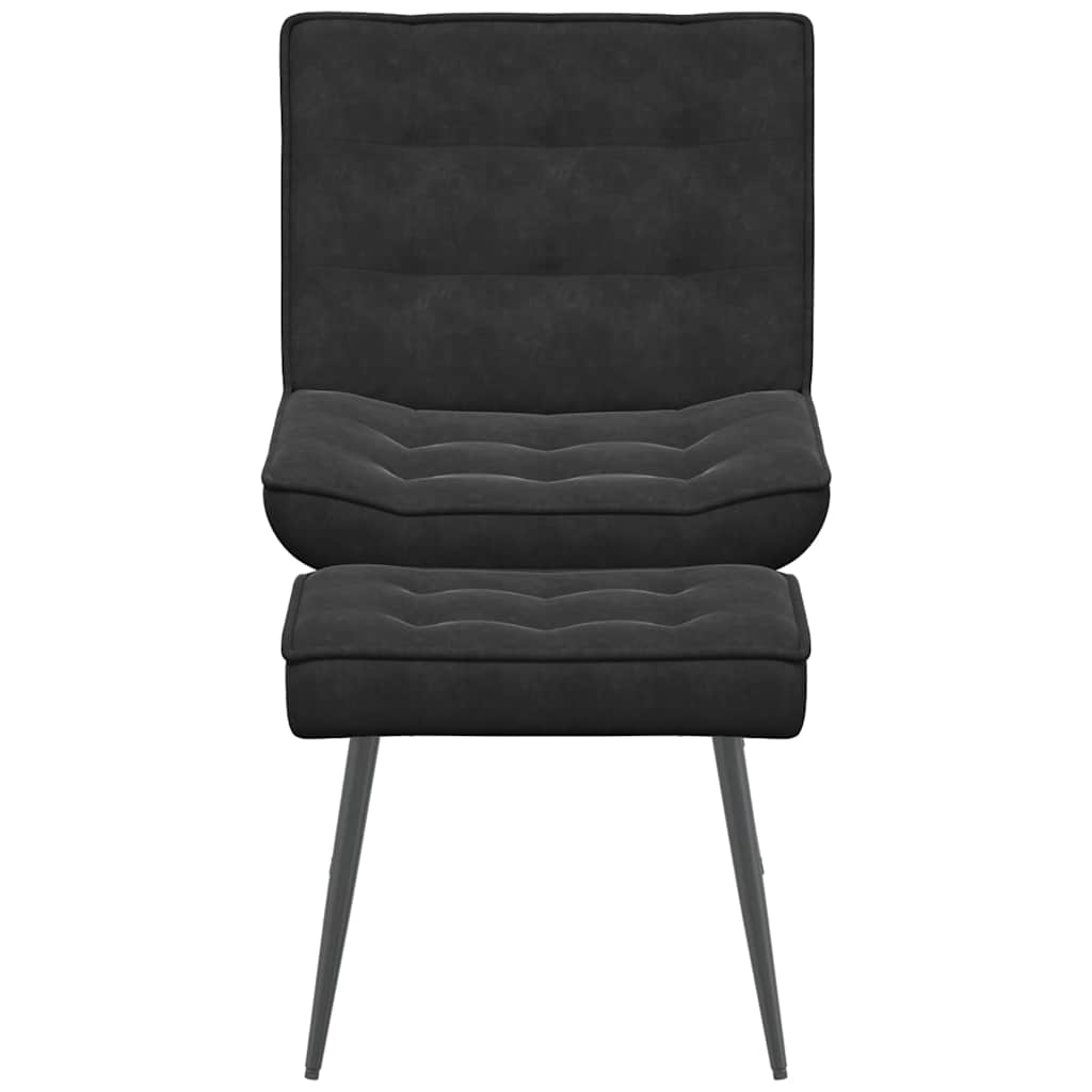 Relaxsessel mit Hocker Schwarz Samt