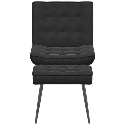 Relaxsessel mit Hocker Schwarz Samt