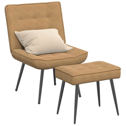 Relaxsessel mit Hocker Braun Samt