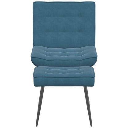 Relaxsessel mit Hocker Blau Samt